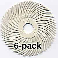3M Radial Bristle Discs, 120 Grit, White, 2", 6-Pk